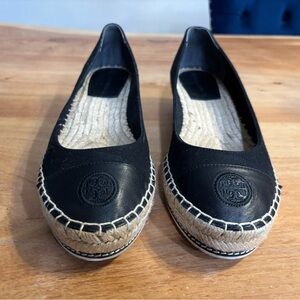 Tory Burch Slip-On Black Wedge Espadrille Women’s Size 8.5